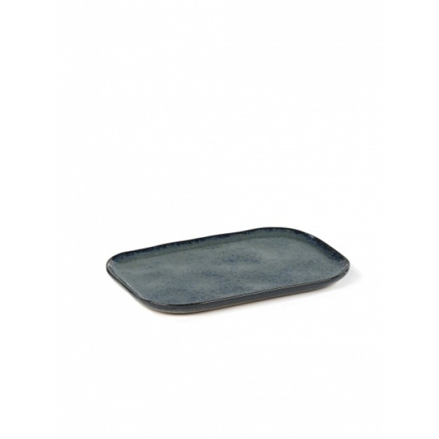 Decor Decor | Serax Plate Rectangular Merci N°2 Blue/Gray Cm 23 X 15 X H1.4