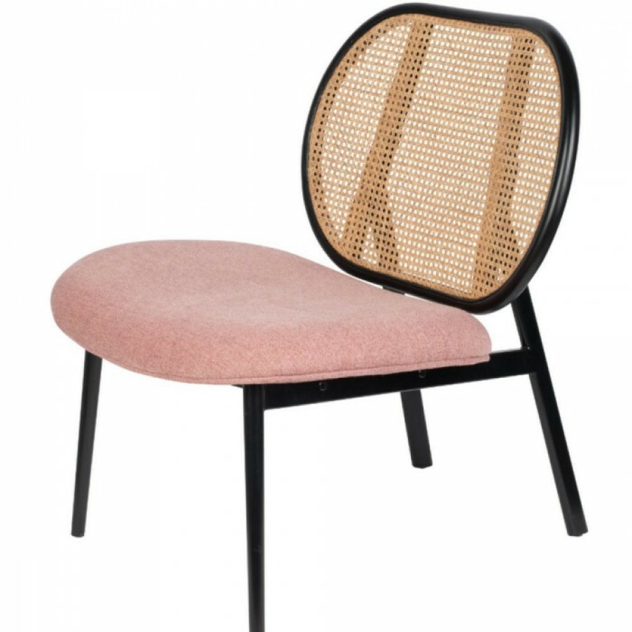 Furniture Furniture Relaxation Chairs | Zuiver Lounge Chair Spike Pink/Natural