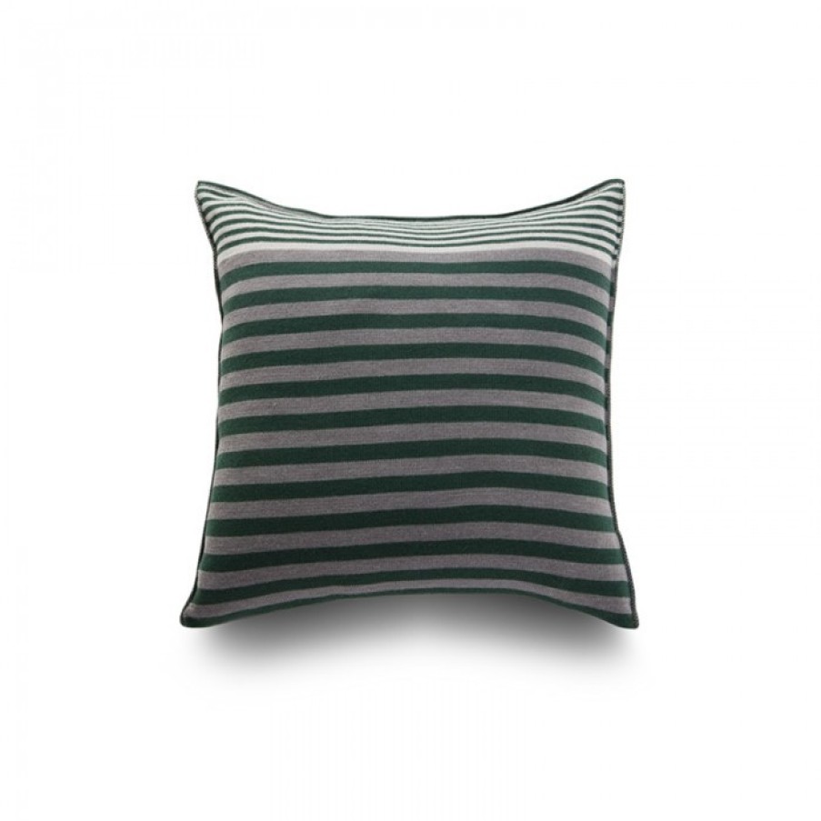 Textile Textile | Atipico Longitudini Cushion Green Square Cm 40 X 40