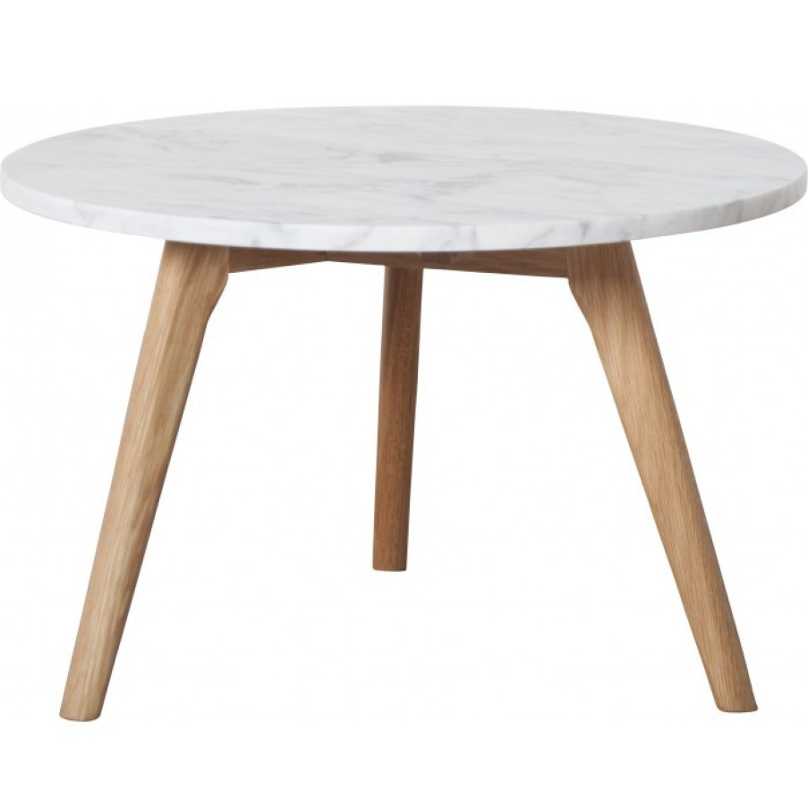 Furniture Furniture Side And Coffee Tables | Zuiver White Stone Tafel Large Marmer Cm Dia50 X H32