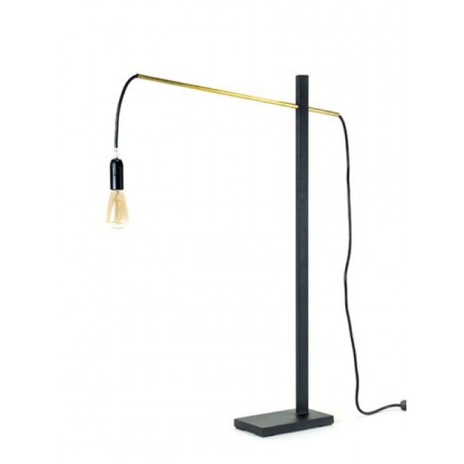 Room Relief | Serax Flamingo Lamp Small Black/Brass Cm 50 X 10 X H73