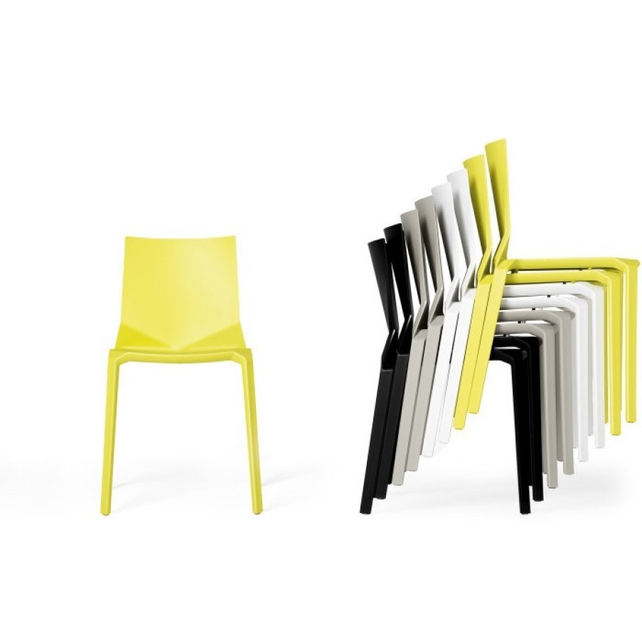 Furniture Furniture Chairs | Kristalia Plana Chair Set Of 4 Yellow Cm 49 X 53 X H79