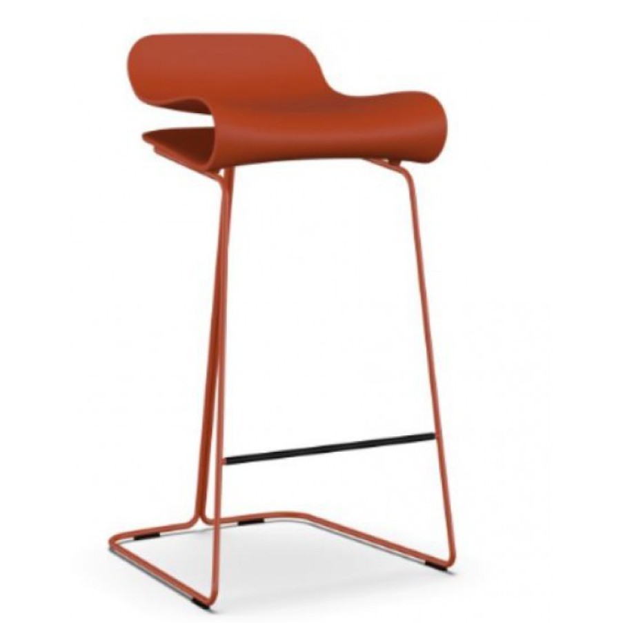 Furniture Furniture Bar Chairs | Kristalia Bcn Bar Stool Red Cm 44 X 45 X H78