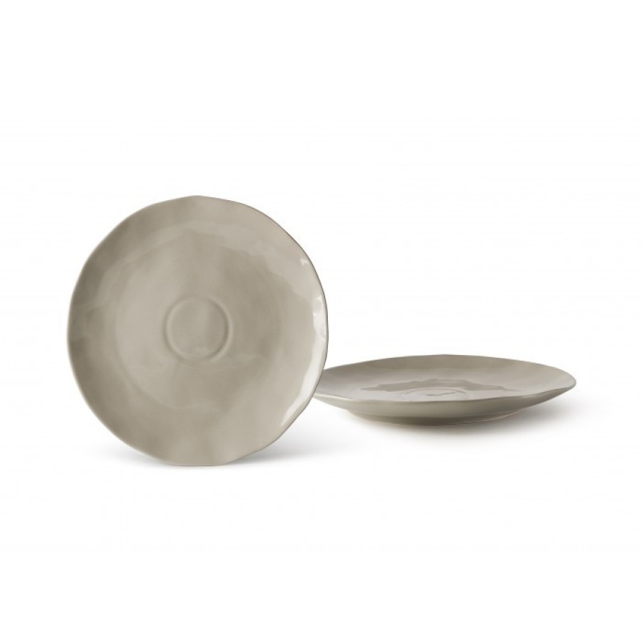 Room Outlet | Fill Salvia Plate Set Of 4 Taupe Cm Dia25 X H2.5