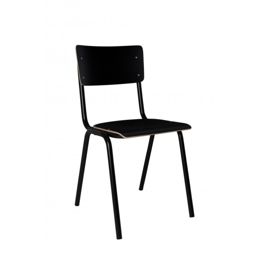 Furniture Furniture Chairs | Zuiver Back To School Chair Set Of 4 Black Cm47 X 43 X H83