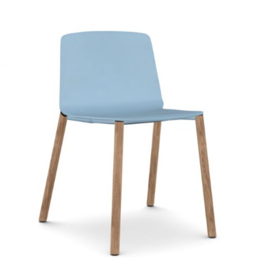 Furniture Furniture Chairs | Kristalia Rama Chair Light Blue/Oak Cm 54 X 55 X H75