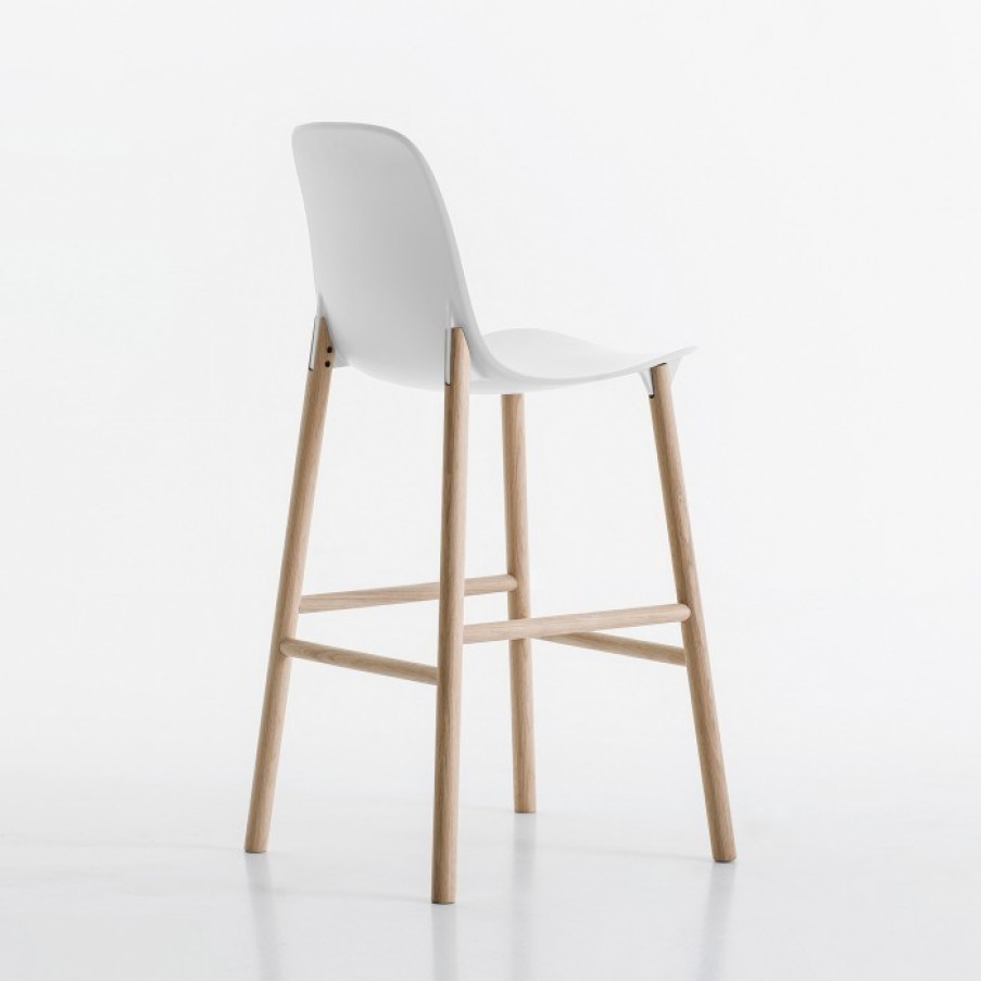 Furniture Furniture Bar Chairs | Kristalia Sharky Bar Stool Oak Legs Cm 48 X 55 X H100