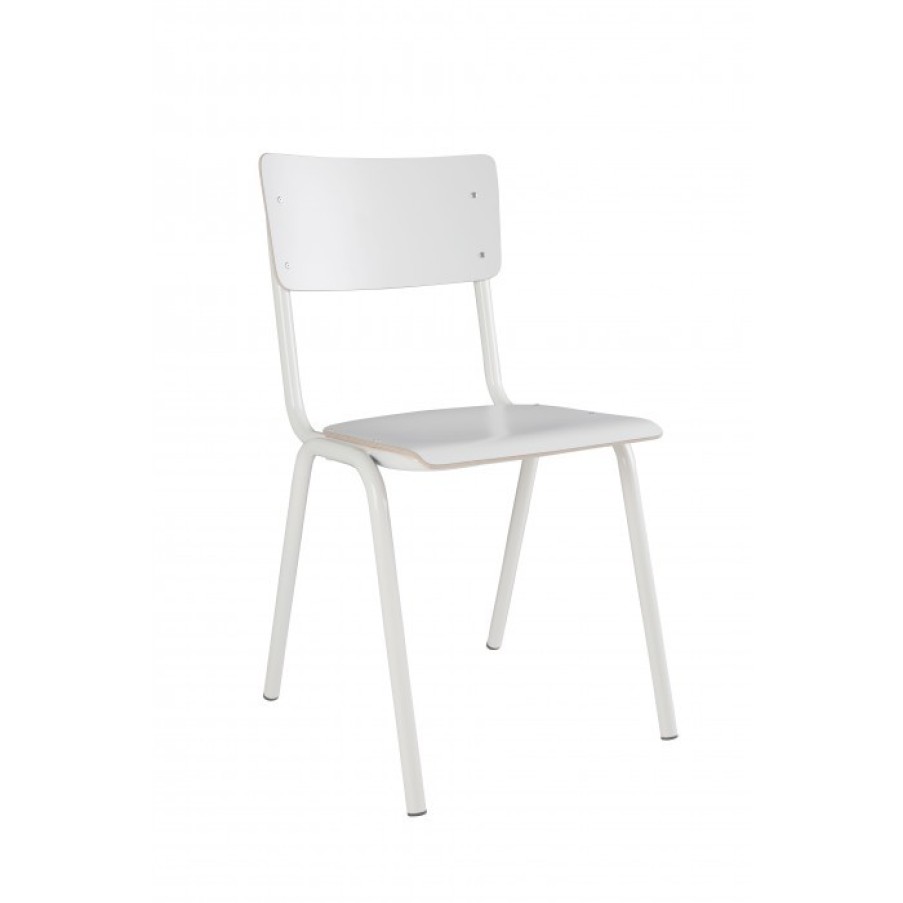 Furniture Furniture Chairs | Zuiver Back To School Chair Set Of 4 White Cm47 X 43 X H83