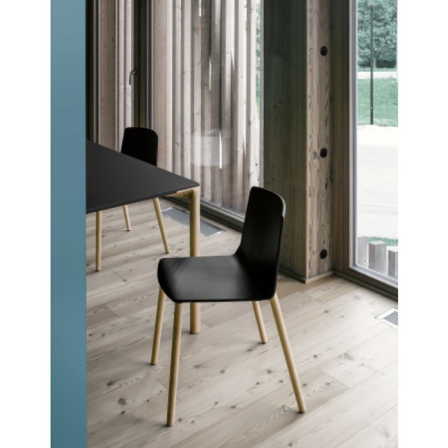 Furniture Furniture Chairs | Kristalia Rama Chair Black/Oak Cm 54 X 55 X H75