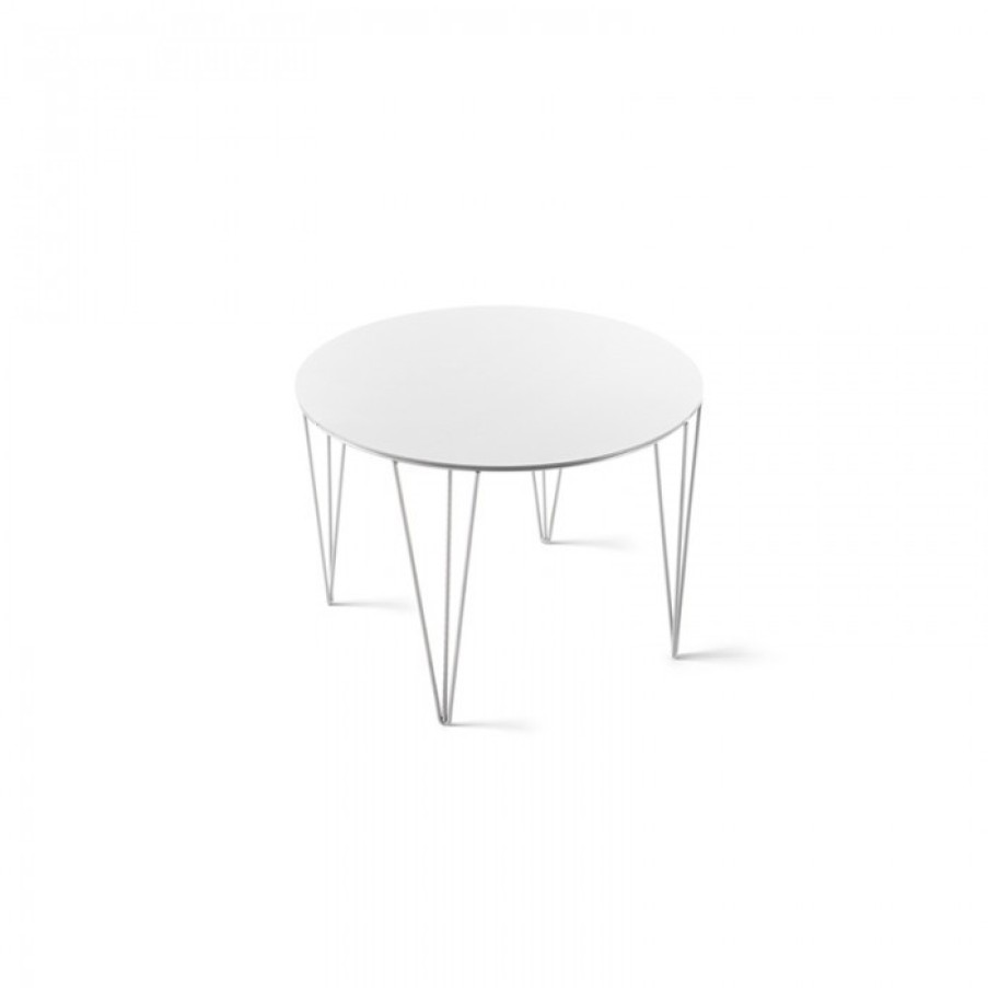 Furniture Furniture Side And Coffee Tables | Atipico Chele Table White Round Cm Dia50 X H35