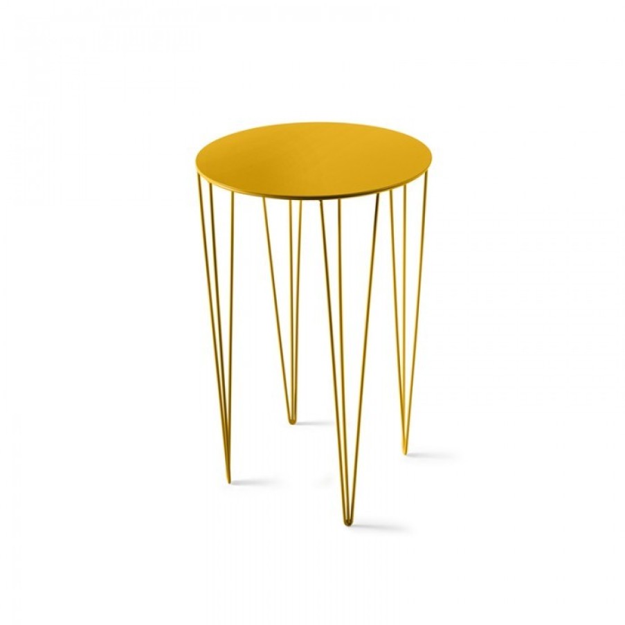 Furniture Furniture Side And Coffee Tables | Atipico Chele Table Yellow Round Cm Dia40 X H60