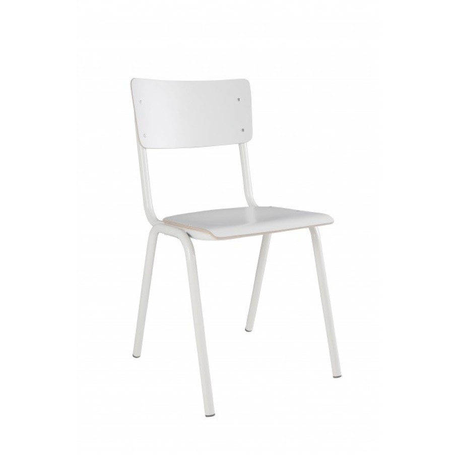 Room Outlet | Zuiver Back To School Chair Set Of 4 White Cm47 X 43 X H83