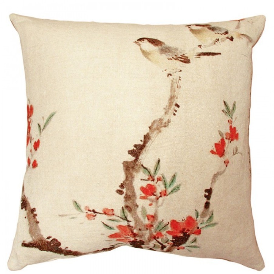 Textile Textile | Jackie Brussels Cushion Blossom Birds Cm 60 X 60