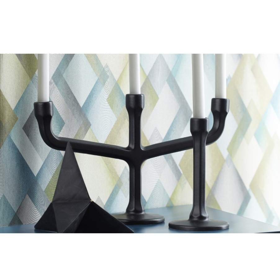 Decor Decor | Atipico Esag Candlestick Black Single Low Cm H19