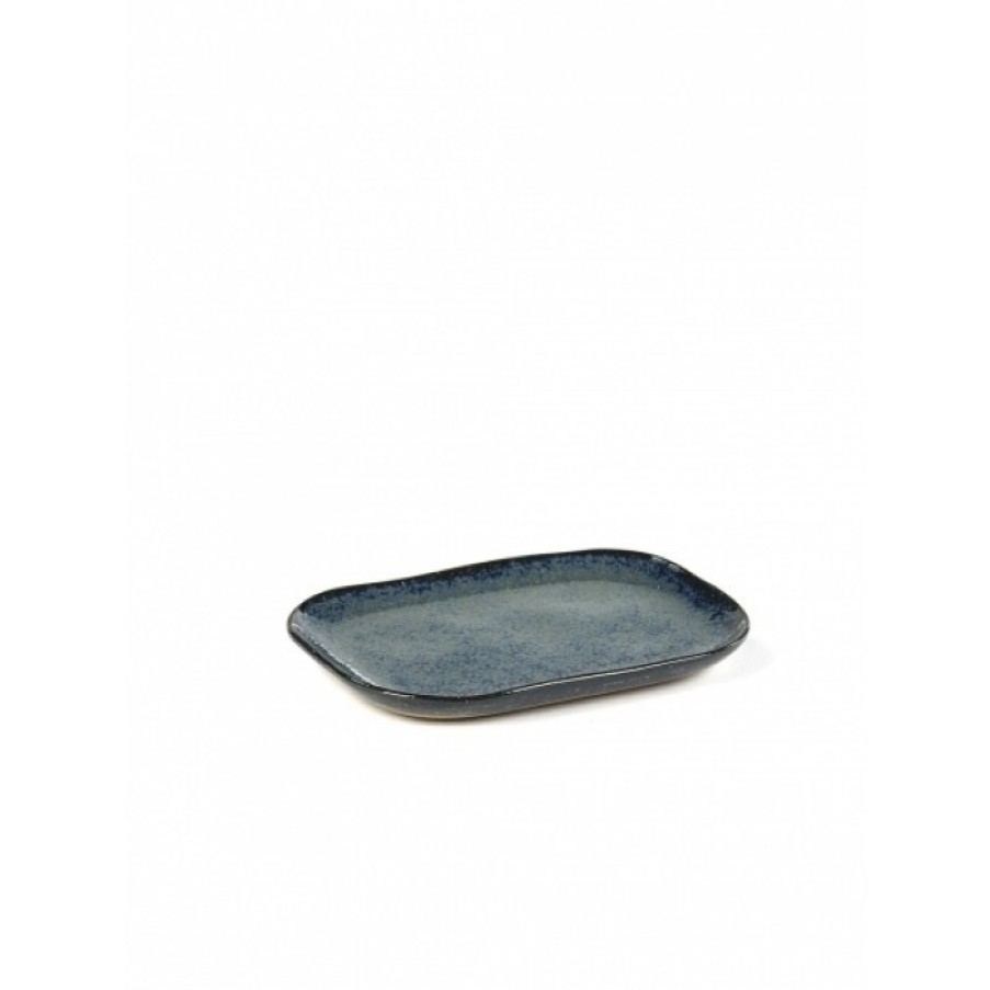 Decor Decor | Serax Plate Rectangular Merci N°3 Blue/Gray Cm 14.5 X 10.5 X H 1.4