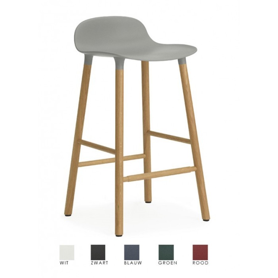 Furniture Furniture Bar Chairs | Normann Copenhagen Form Bar Chair Oak Legs Set Of 2 Cm 42.2 X 40.8 X H77