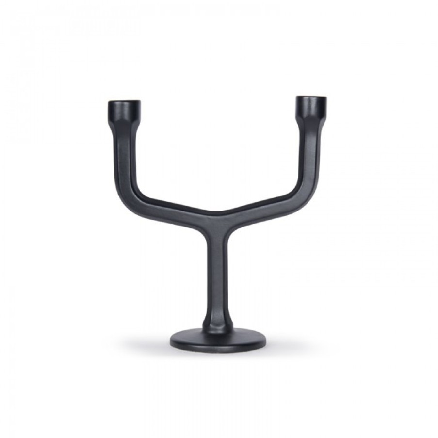 Decor Decor | Atipico Esag Candlestick Black Double Cm H27