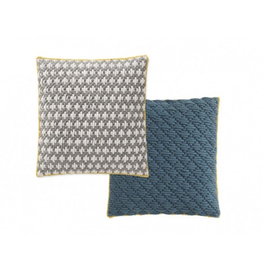 Textile Textile | Gan Silai Cushion Light Gray/Blue Cm 50 X 50