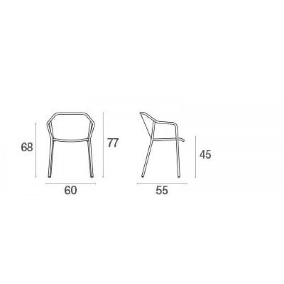 Garden Garden Chairs | Emu Darwin Armchair Set Of 4 Cm 60 X 55 X H77