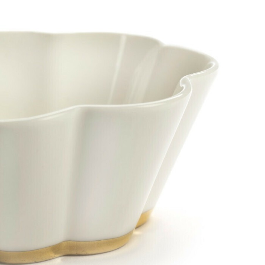 Decor Decor | Serax Bowl Ribbed S White/Gold Desiree