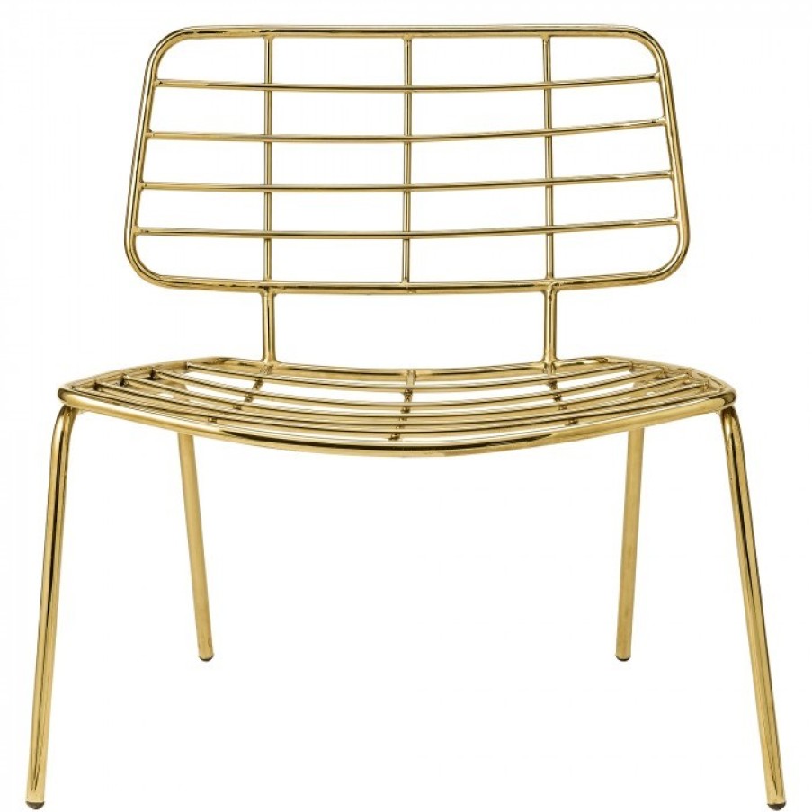 Room Outlet | Bloomingville Mesh Lounge Chair Brass Cm 70 X 77 Cm