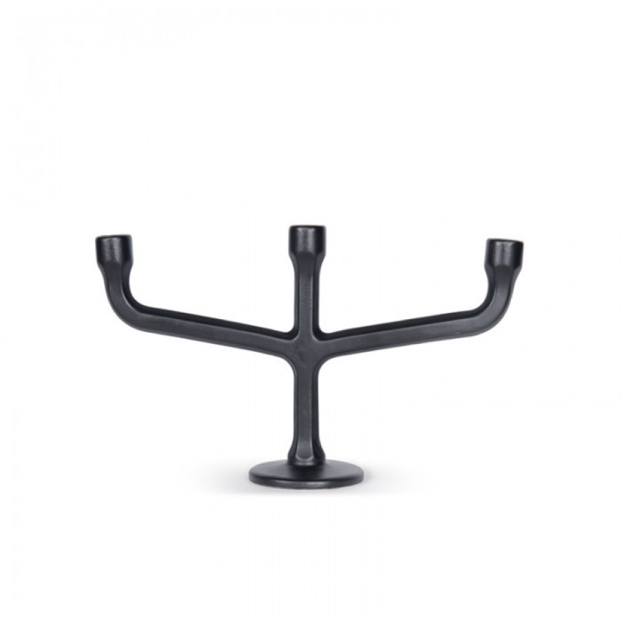 Decor Decor | Atipico Esag Candlestick Black Triple Cm H23