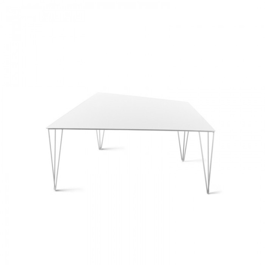 Furniture Furniture Side And Coffee Tables | Atipico Chele Table White Trapezium Cm 68 X 43 X H30