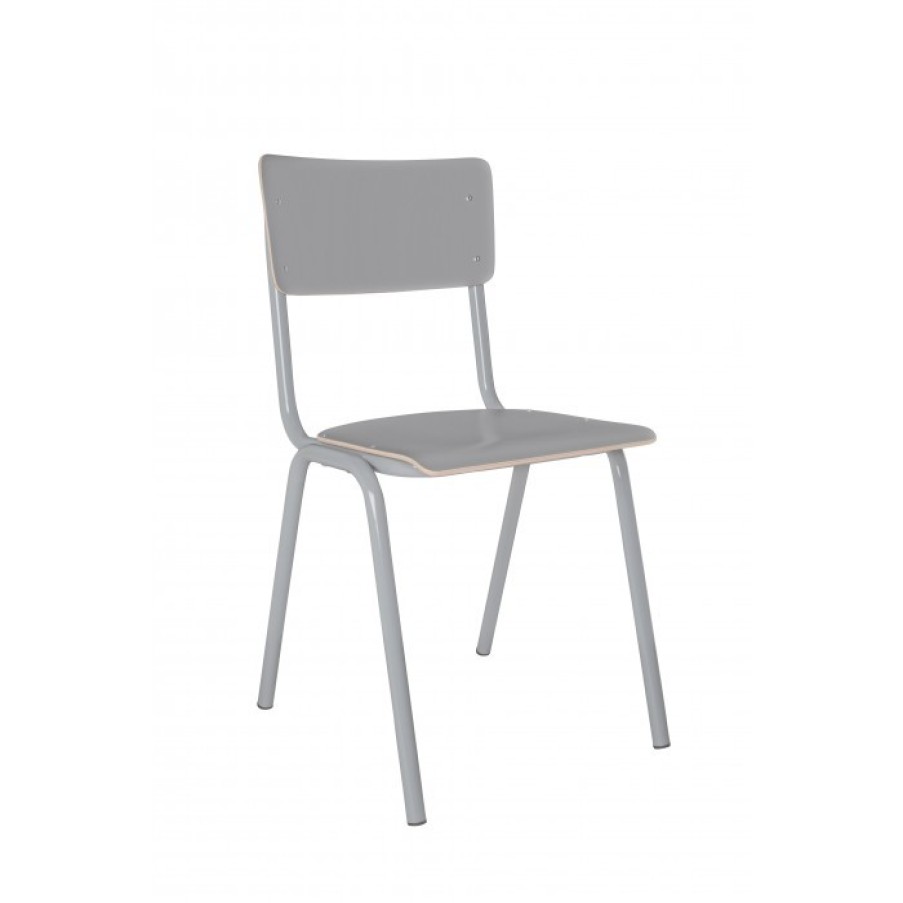 Furniture Furniture Chairs | Zuiver Back To School Stoel Set Van 4 Grijs Cm47 X 43 X H83