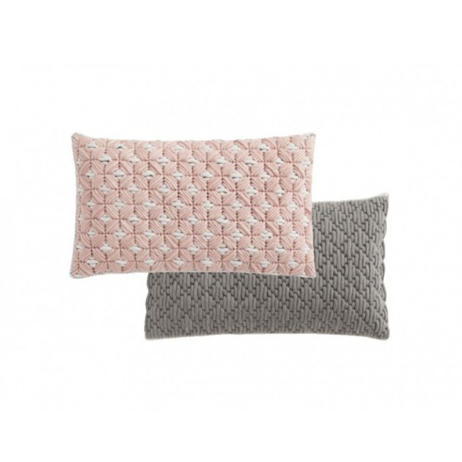 Textile Textile | Gan Silai Cushion Pink/Gray Cm 60 X 35