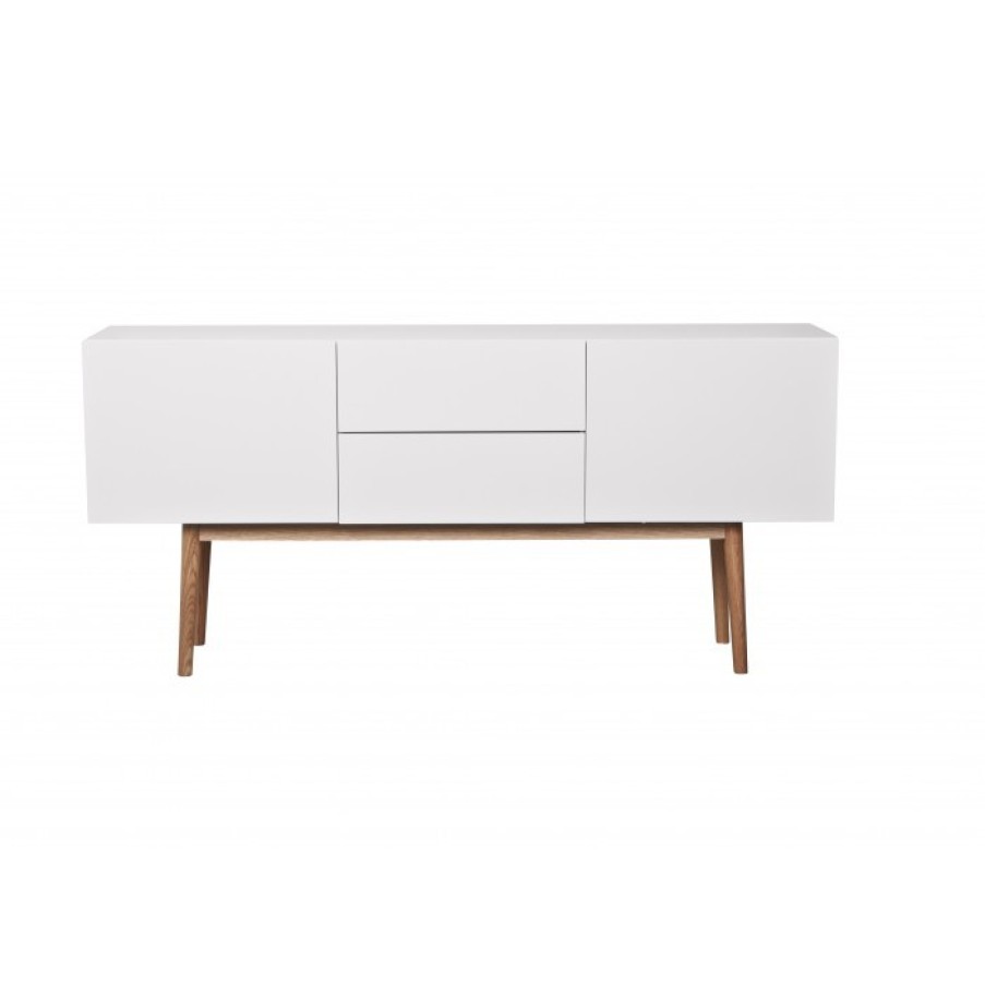 Furniture Furniture Dressers | Zuiver High On Wood 2Dr 2Do Wit Cm 160 X 40 X H71,5