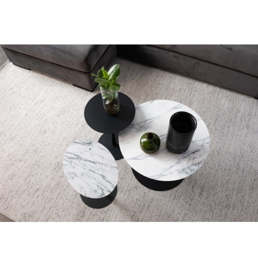 Furniture Furniture Side And Coffee Tables | Zuiver Bv Side Table Snow Marble Round M