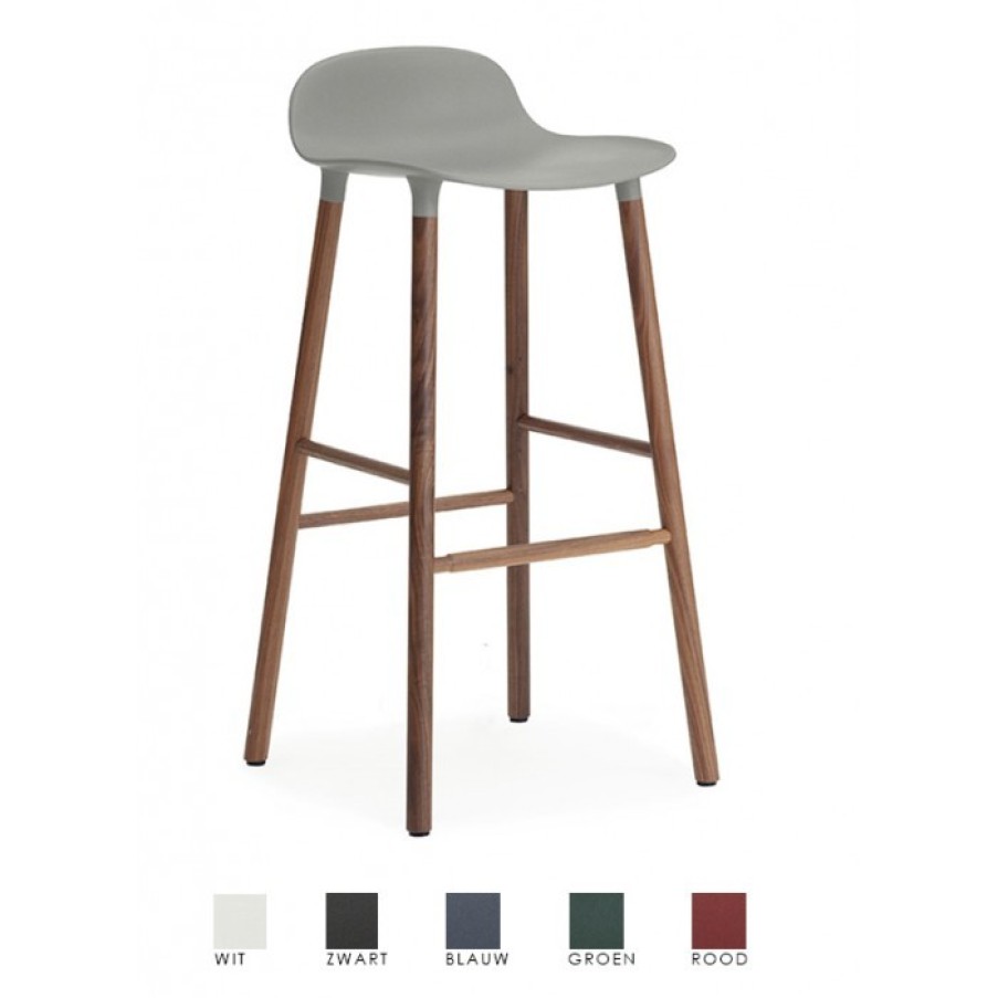 Furniture Furniture Bar Chairs | Normann Copenhagen Form Bar Chair Walnut Legs Set Of 2 Cm 45 X 45 X H87